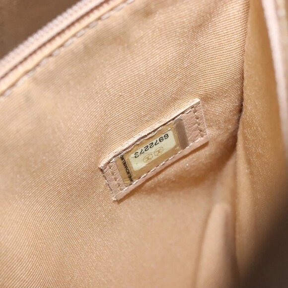 CHANEL Matelasse Reprint Tote Bag Grained Calf Skin Beige Gold CC Auth - Picture 14 of 16